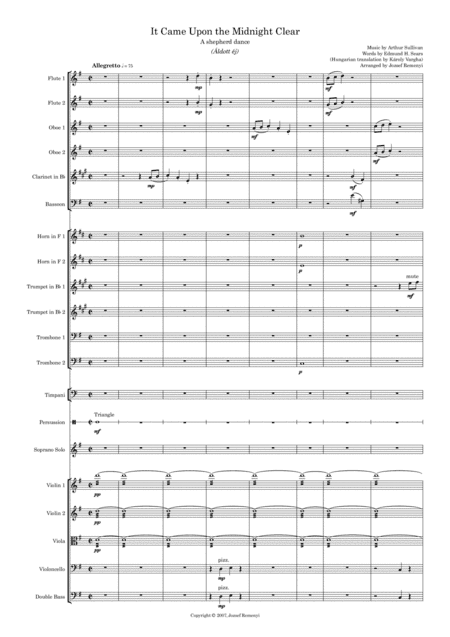 It Came Upon the Midnight Clear - A3/A4 version (arr. Jozsef Remenyi)