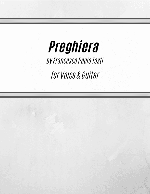 Preghiera (for Voice & Guitar) (arr. Kenneth Pasciak)