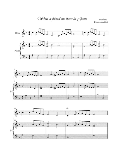 What a friend we have in Jesus. Oboe and piano (arr. Ester Alessandrini)