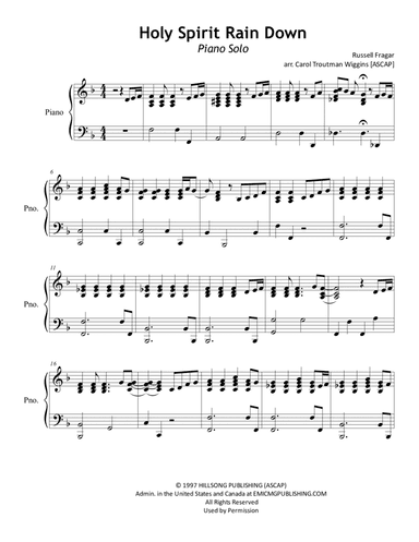 Holy Spirit Rain Down (arr. Carol Troutman Wiggins)