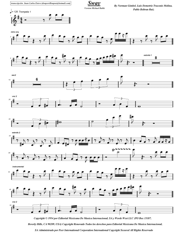 Sway (quien Sera) (arr. juan carlos esteve / Gran Coda)