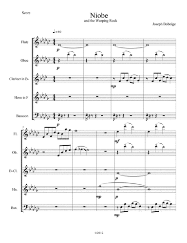 Niobe and the Weeping Rock for Woodwind Quintet