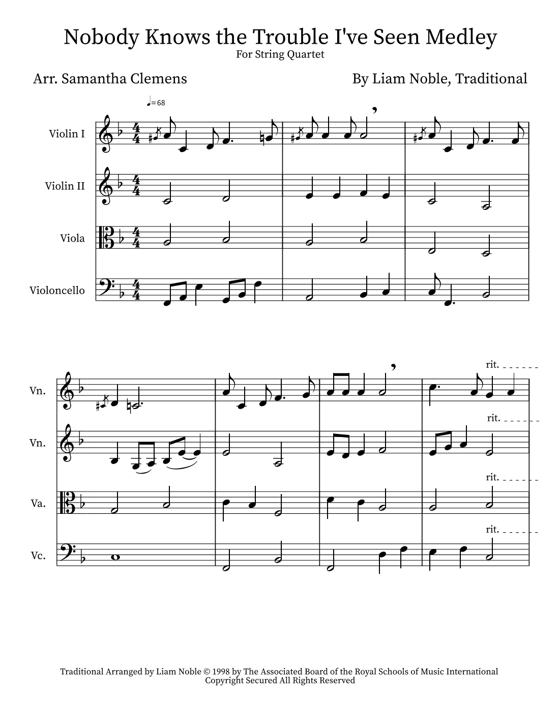 Nobody Knows The Trouble I've Seen (arr. Samantha Clemens)