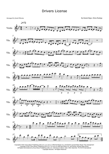 Drivers License (arr. Josiel Oliveira)