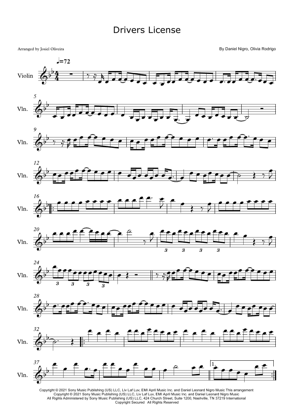 Drivers License (arr. Josiel Oliveira)