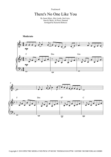 There's No One Like You (arr. Kaiserin Rebecca)