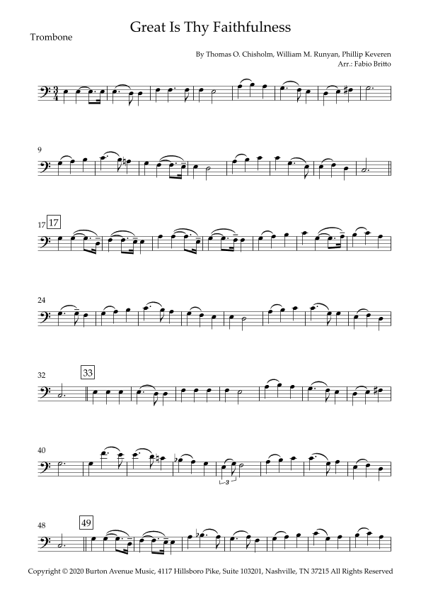 Great Is Thy Faithfulness (arr. Fabio Britto)