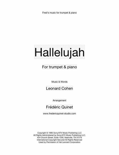 Hallelujah (arr. Frédéric Quinet)