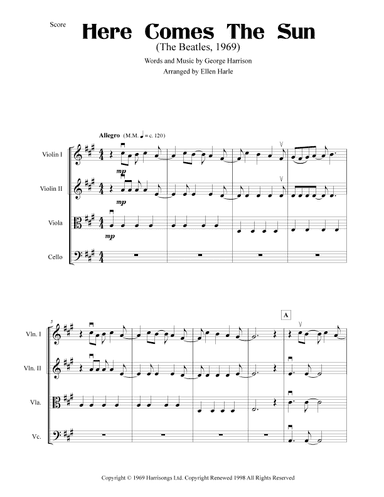 Here Comes The Sun (arr. Ellen Harle)