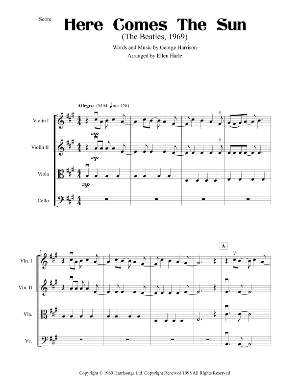 Here Comes The Sun (arr. Ellen Harle)