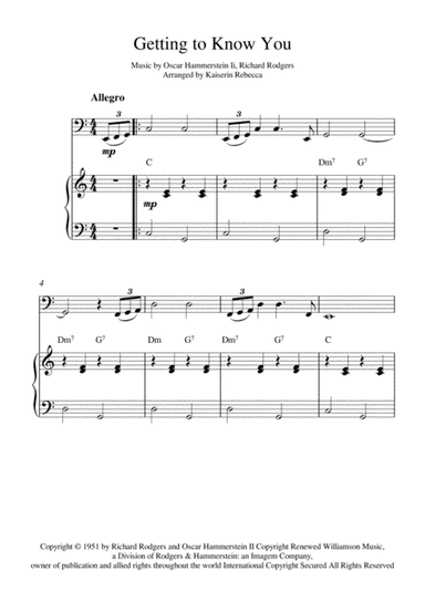 Getting To Know You (arr. Kaiserin Rebecca)