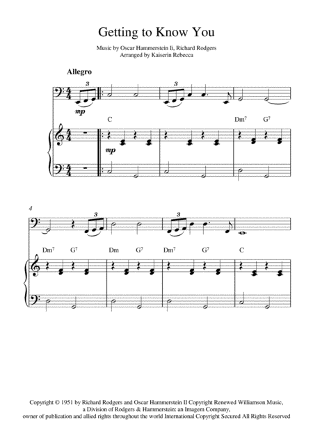 Getting To Know You (arr. Kaiserin Rebecca)