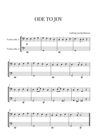 Beethoven - Ode to Joy (for 2 Cellos) (arr. Cadenza Editions)