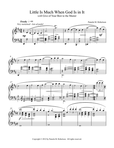 Little Is Much When God is In It - Piano Solo (arr. Pamela M. Robertson)
