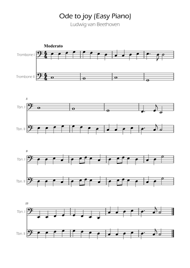 Ode To Joy - Easy Trombone Duet (arr. Ygor Nunes)
