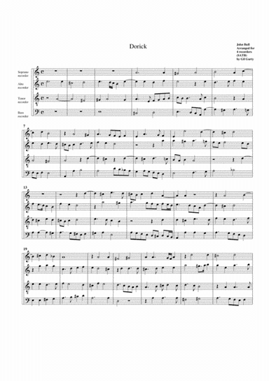 Dorick Fantasy no.1 (arrangement for 4 recorders) (arr. Gil Garty)