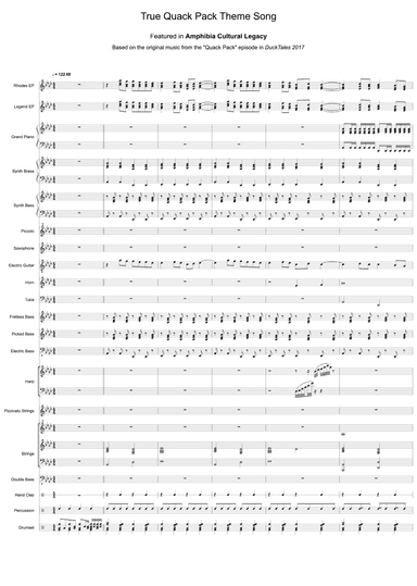 True Quack Pack Theme Song - Score Only (arr. Amphibia Cultural Legacy)