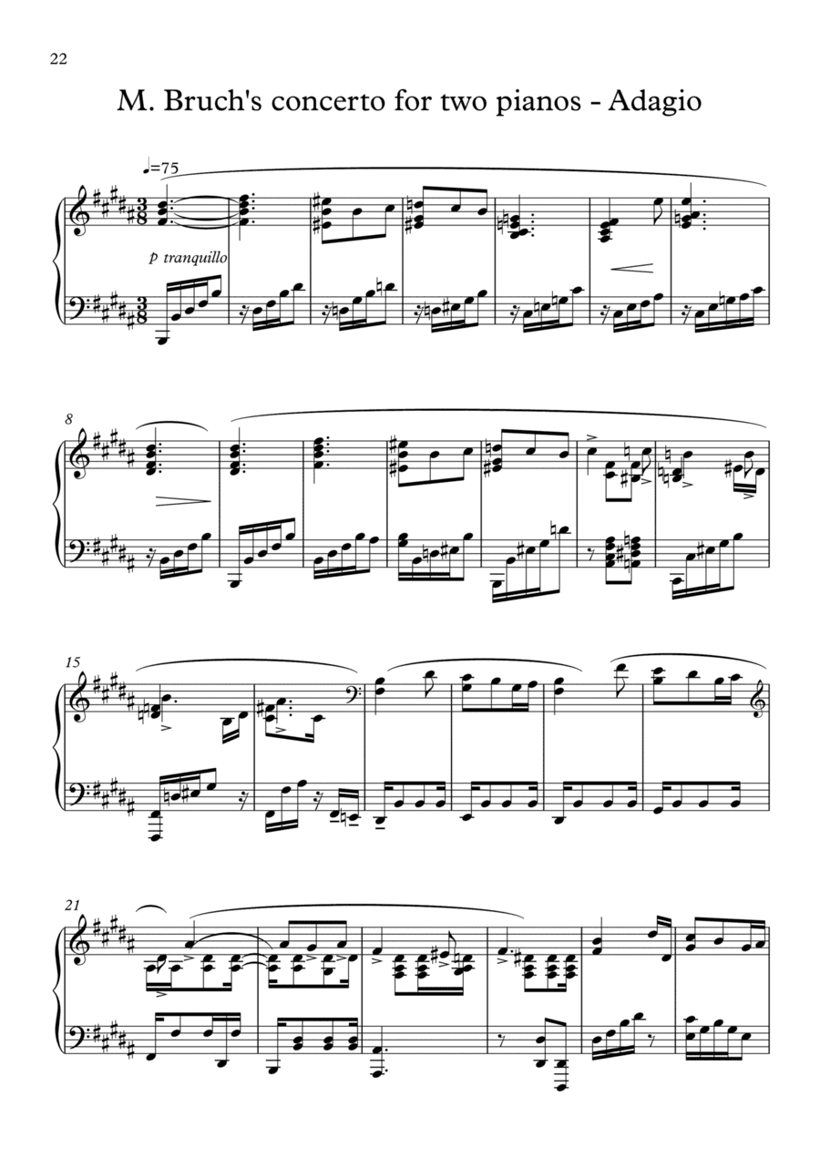 M. Bruch concerto for two pianos - themes from Adagio (arr. Dimitris Stamatelatos)