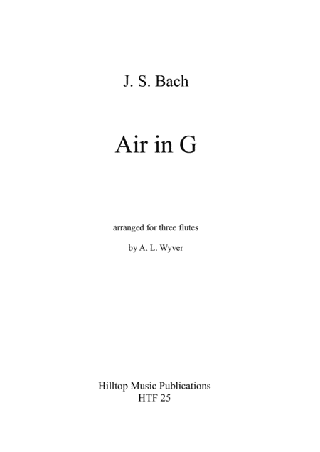 Air from Suite No. 3 in D arr. three equal flutes (arr. A. L. Wyver)