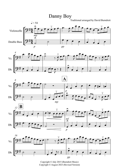 Danny Boy for Cello and Double Bass (arr. David Burndrett)