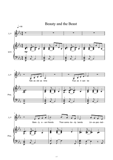 Beauty And The Beast (arr. Celine Dion & Peabo Bryson)