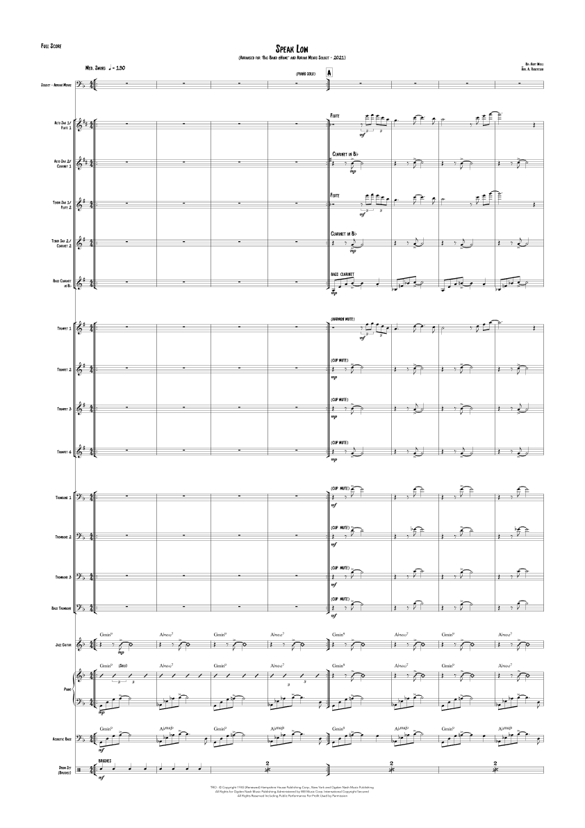 Speak Low (arr. Andrew Robertson)