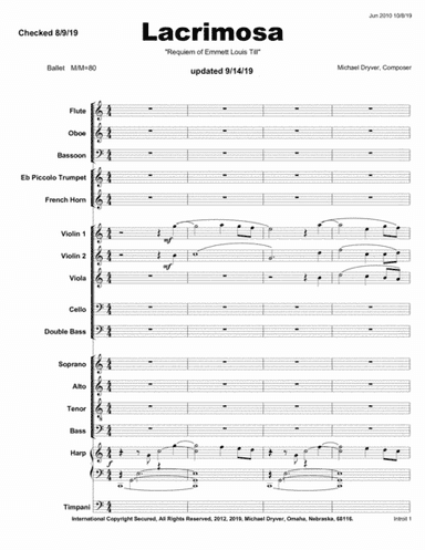 Lacrimosa (Requiem of Emmett Till Ballet Score)