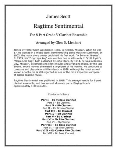 Ragtime Sentimental (Clarinets) (arr. Glen D. Lienhart)