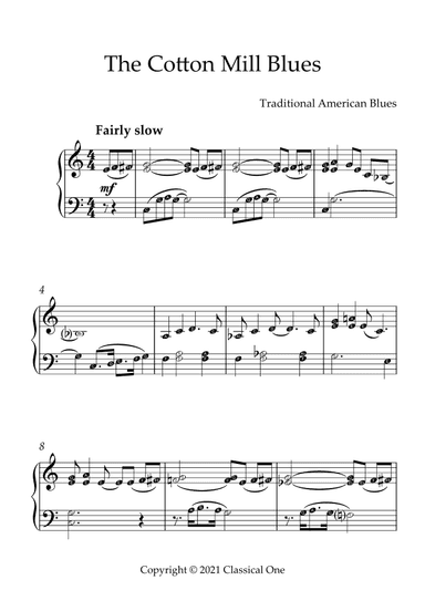 Traditional American Blues - The Cotton Mill Blues (arr. MPS)