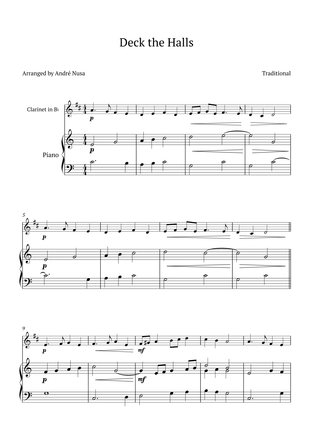 Deck the Halls (arr. André Nusa)