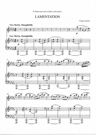 LAMENTATION FOR FLUTE AND PIANO