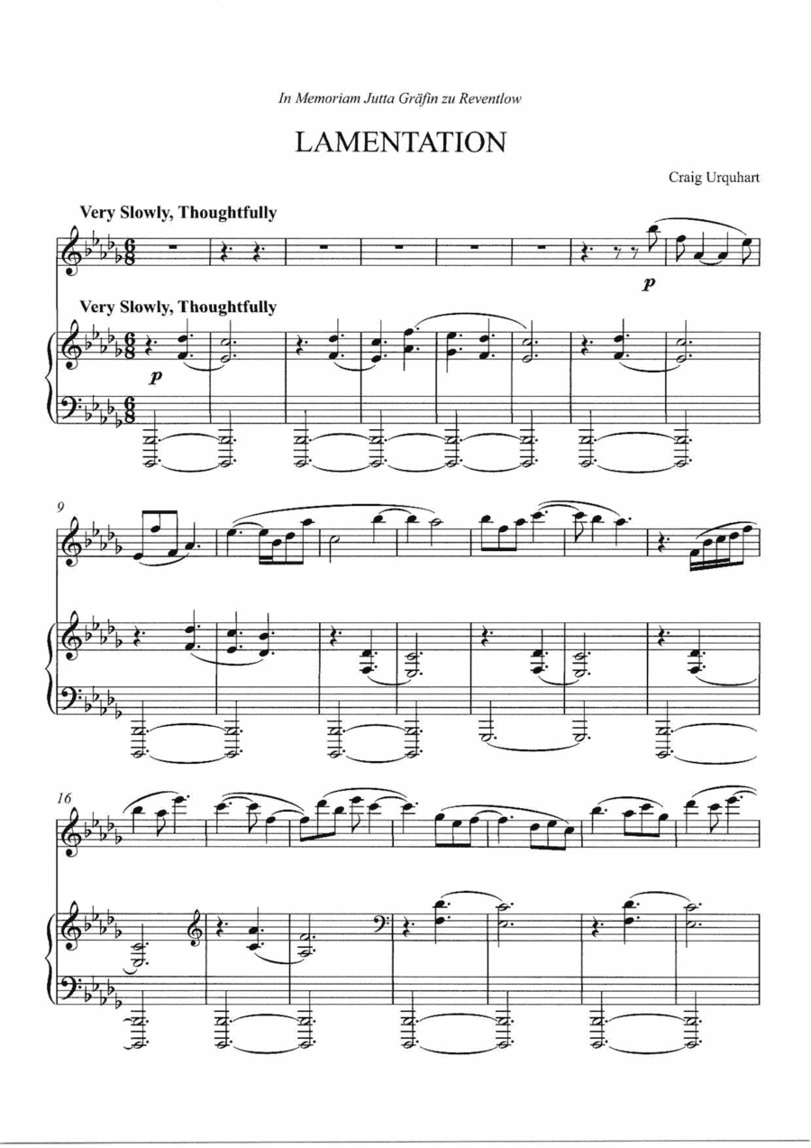 LAMENTATION FOR FLUTE AND PIANO