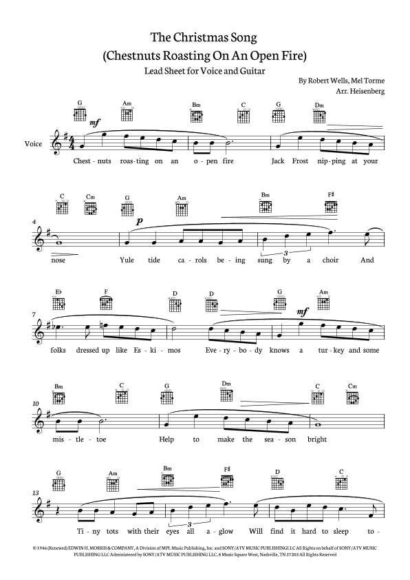 The Christmas Song (chestnuts Roasting On An Open Fire) (arr. Heisenberg)