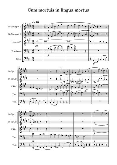 Cum Mortuis in Lingua Mortua - Pictures at an Exhibition (arr. Edward Fall)