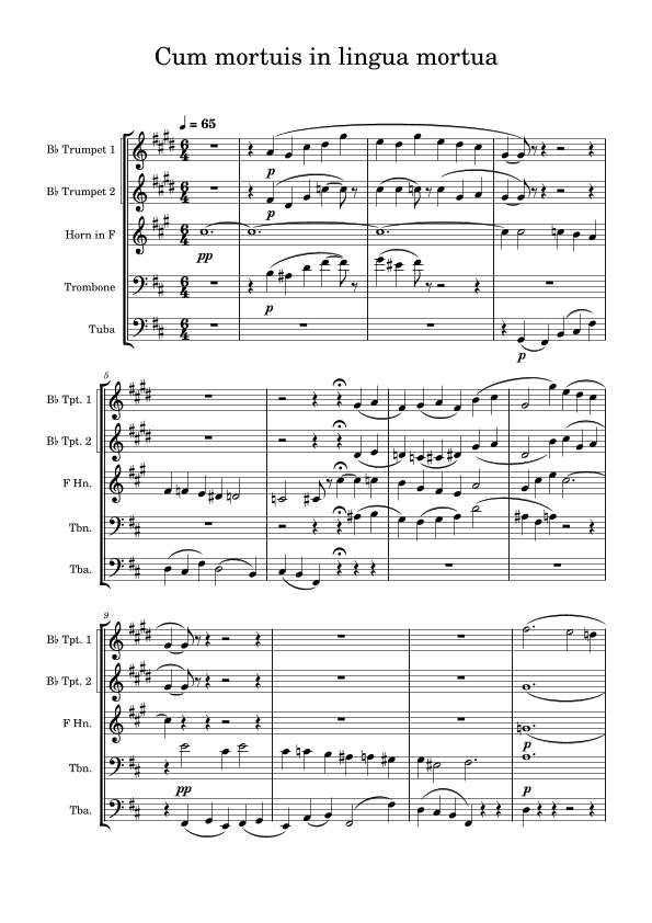 Cum Mortuis in Lingua Mortua - Pictures at an Exhibition (arr. Edward Fall)
