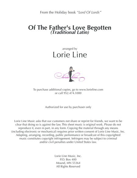 Of The Father's Love Begotten (arr. Lorie Line)