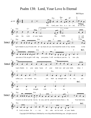 Ps.138:  Lord, Your Love Is Eternal - leadsheet