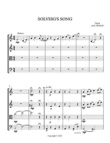 SOLVEIG'S SONG (arr. Lee Mitchell)