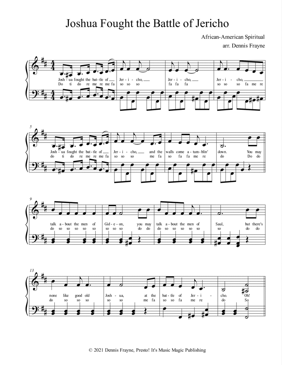 Joshua Fought the Battle of Jericho (Joshua Fit the Battle of Jericho) (arr. Dennis Frayne)