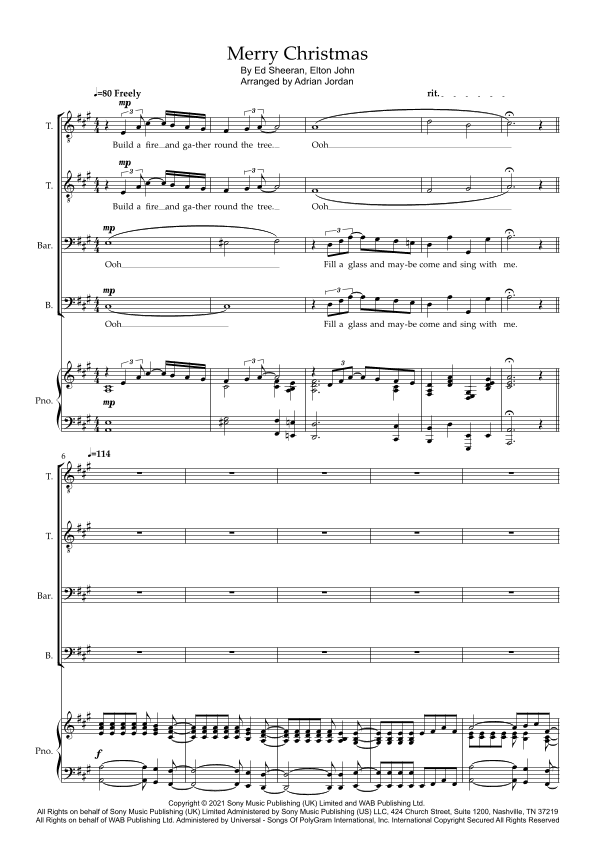 Merry Christmas (arr. Adrian Jordan)