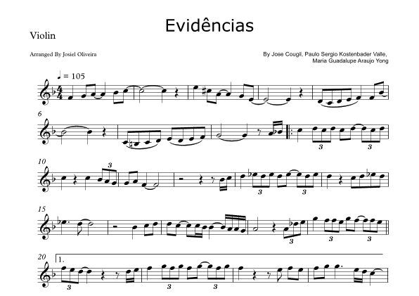 Evidencias (arr. Josiel Oliveira)