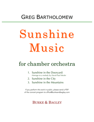 Sunshine Music for chamber orchestra