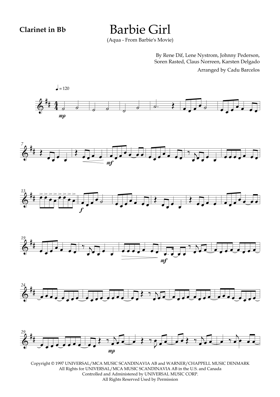 Barbie Girl (arr. Cadu Barcelos)