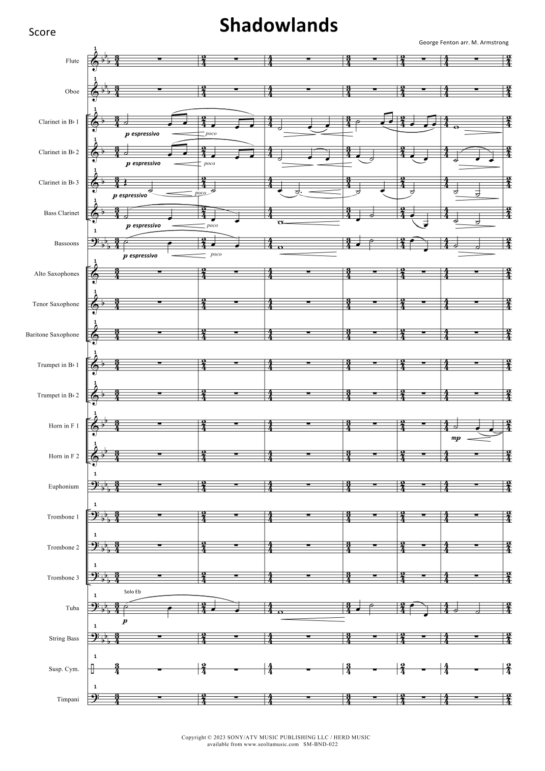 Shadowlands (end Titles) (arr. Mark Armstrong)