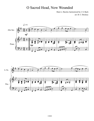 O Sacred Head, Now Wounded (Alto Sax Solo with Piano Accompaniment) (arr. B. C. Dockery)
