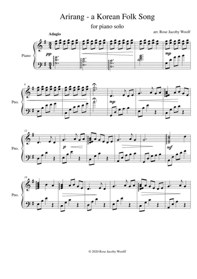 Arirang - a folk song from Korea - piano solo