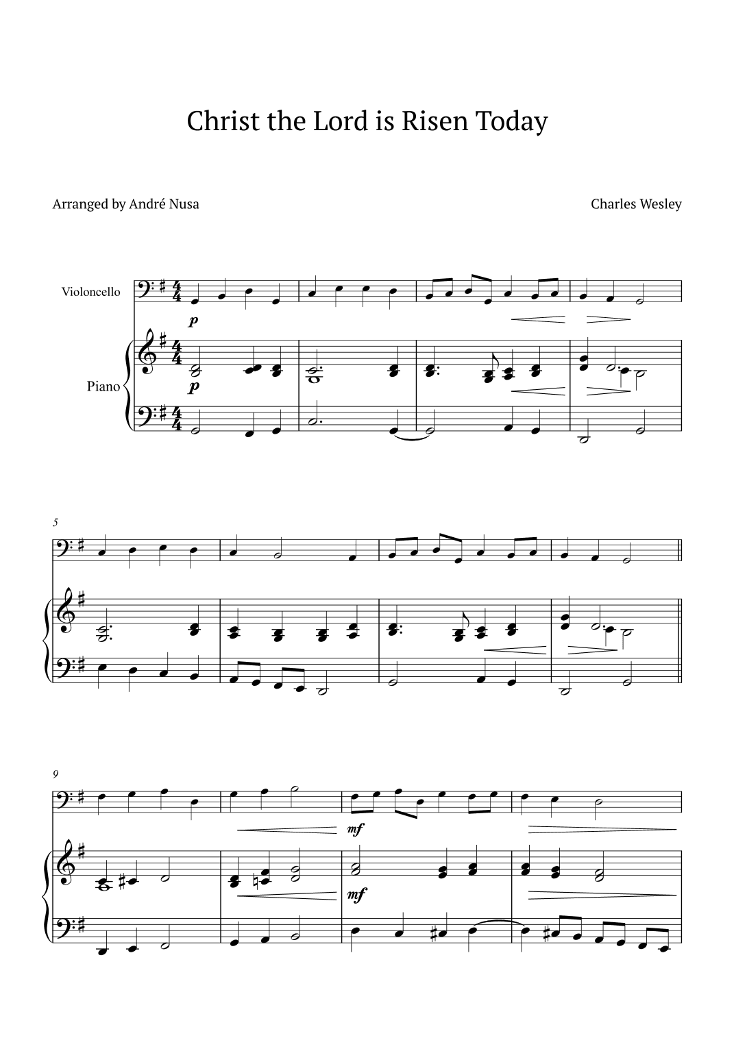 Christ the Lord is Risen Today (arr. André Nusa)