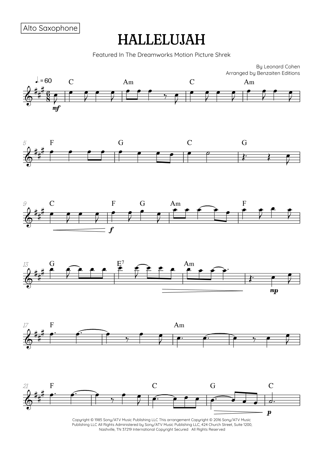 Hallelujah (arr. Benzaiten Editions)