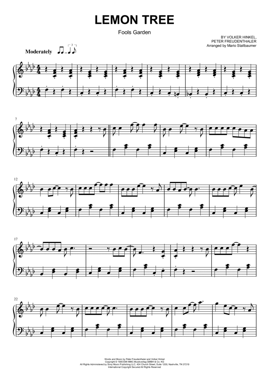 Lemon Tree (arr. Mario Stallbaumer)