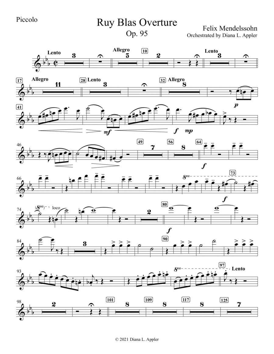 Ruy Blas Overture [Parts only] (arr. Diana L. Appler)